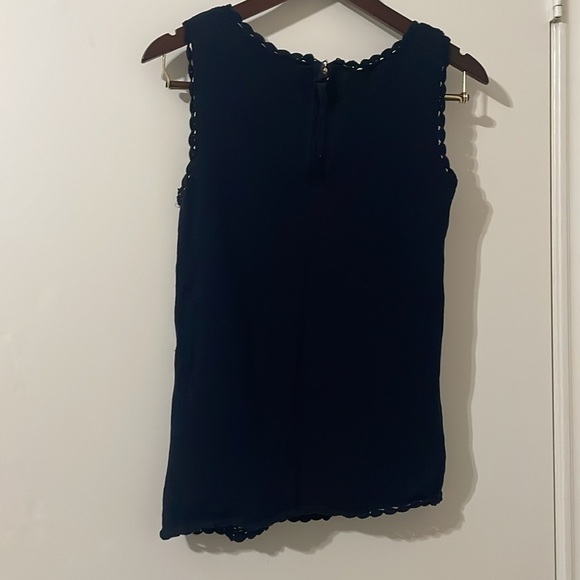 Talbots Navy Crochet Sleeveless Top Size S - Picture 2 of 6